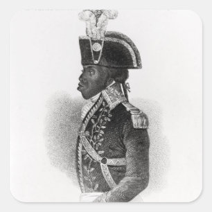 Portret van Toussaint L'Ouverture Vierkante Sticker