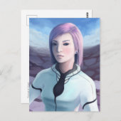 Portret van Trisha - Futuristisch meisje schildere Briefkaart (Voorkant / Achterkant)