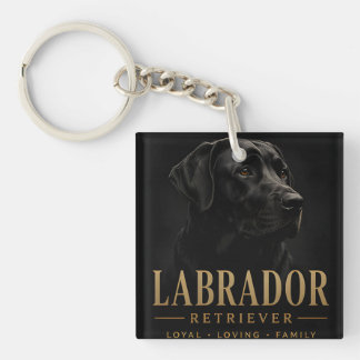 Portret van trouwe familiehond zwarte Labrador Ret Sleutelhanger