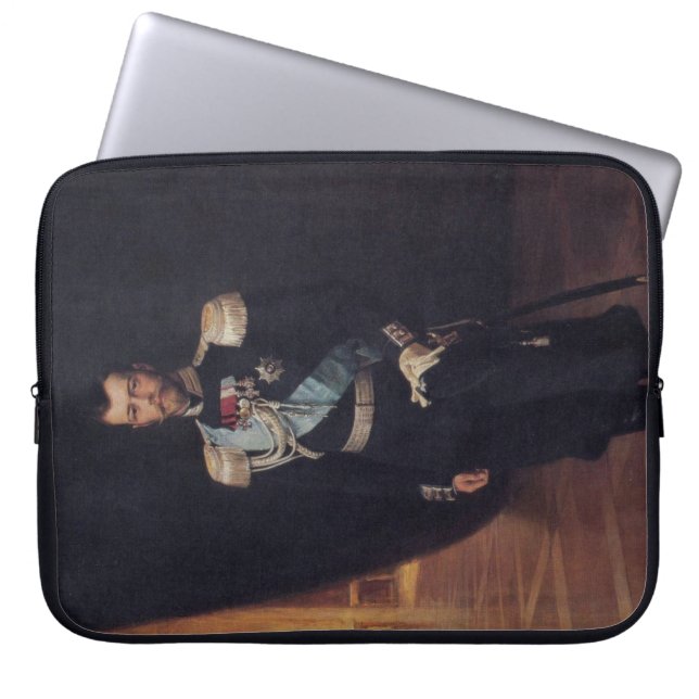 Portret van tsaar Nicolaas II (door Albert Edelfel Laptop Sleeve (Voorkant)
