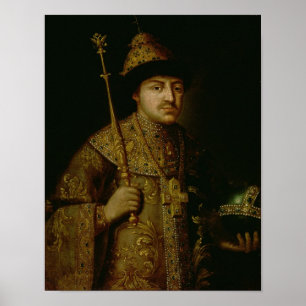Portret van Tsar Fyodor III Alexeevich Poster
