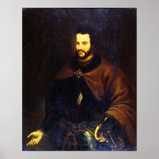 Portret van Tsar Ivan de V Alexeyevich Poster (Voorkant)