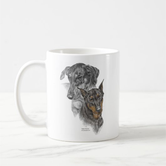 Portret van Twee Dobermans Koffiemok (Links)