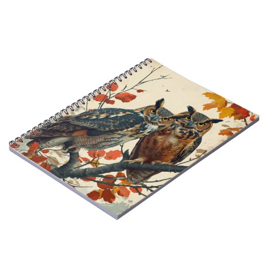  portret van twee uilen notitieboek (Linkerzijde)