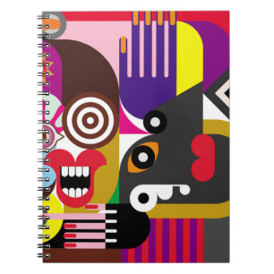 Portret van twee vrouwen - kleurenillustratie. Vro Notitieboek
