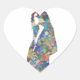 Portret van Verf Splatter Hart Sticker