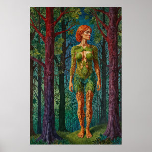 “Portret van Viridra” -  Aderen van het Bladerdak  Poster