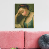 Portret van vrouw 2 canvas afdruk (Insitu (Woonkamer))