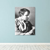 Portret van W.B. Yeats Canvas Afdruk (Insitu (Houten vloer))