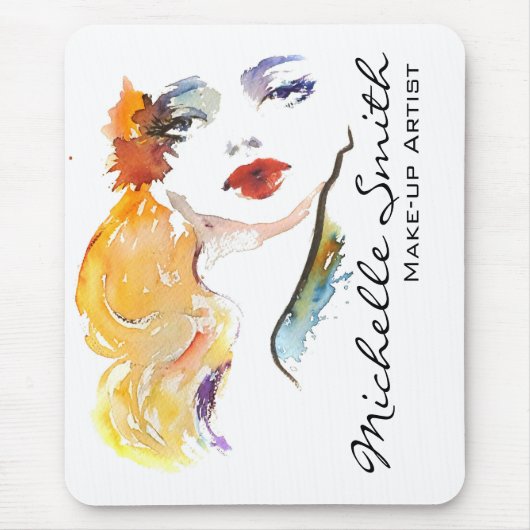 portret van waterverf vrouw maakt deel uit van art muismat (Voorkant)