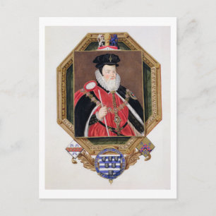 Portret van William Cecil (1520-98) 1st Baron Burg Briefkaart
