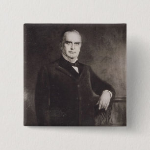 Portret van William McKinley (litho) Vierkante Button 5,1 Cm