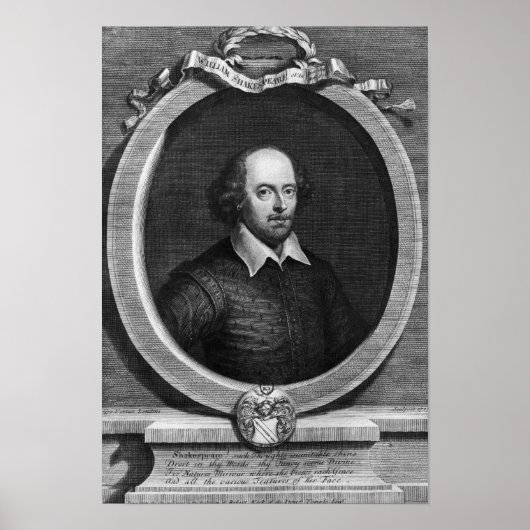Portret van William Shakespeare 1719 Poster (Voorkant)