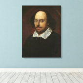 Portret van William Shakespeare c.1610 Canvas Afdruk (Insitu (Houten vloer))