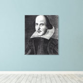 Portret van William Shakespeare Canvas Afdruk (Insitu (Houten vloer))