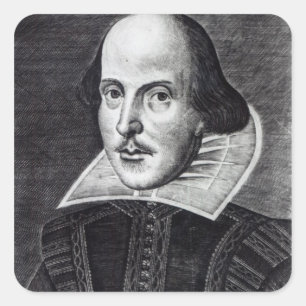 Portret van William Shakespeare Vierkante Sticker