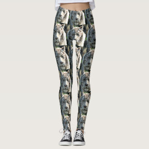 Portret van witte tijger met warme bruine tekening leggings