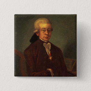 Portret van Wolfgang Amadeus Mozart 2 Vierkante Button 5,1 Cm