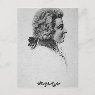 Portret van Wolfgang Amadeus Mozart Briefkaart