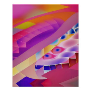 Portret van Wombott - Abstracte Ken Gage Kunst Perfect Poster