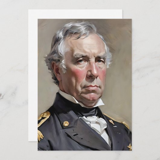 Portret van Zachary Taylor Feestdagenkaart (Voorkant / Achterkant)