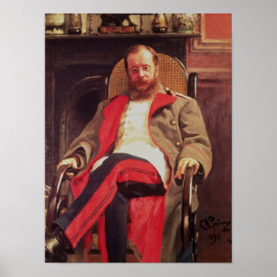 Portret van Zesar Kjui, 1890 Poster