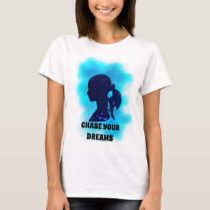 Portret Vrouwen Star Galaxy Chase uw droom T-shirt