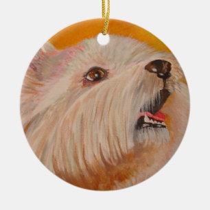 Portret West Highland White Terrier Keramisch Ornament