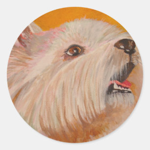 Portret West Highland White Terrier Ronde Sticker
