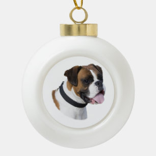 Portretfoto van Boxer-hond Keramische Bal Ornament