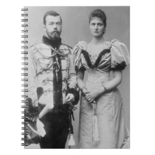 Portretfoto van Tsaar Nicolaas II (1868-1918) Notitieboek