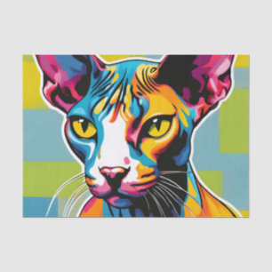 Portretkat Sphynx Pop Art Tissuepapier