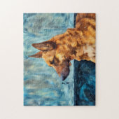 Portretpuzzel van de Belgische herder Legpuzzel (Verticaal)