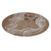 Portretschets: jonge meisjesillustratie snijplank (Hoek)