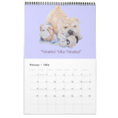 Portretschilderingen van schattige puppies en hond kalender (Feb 2026)