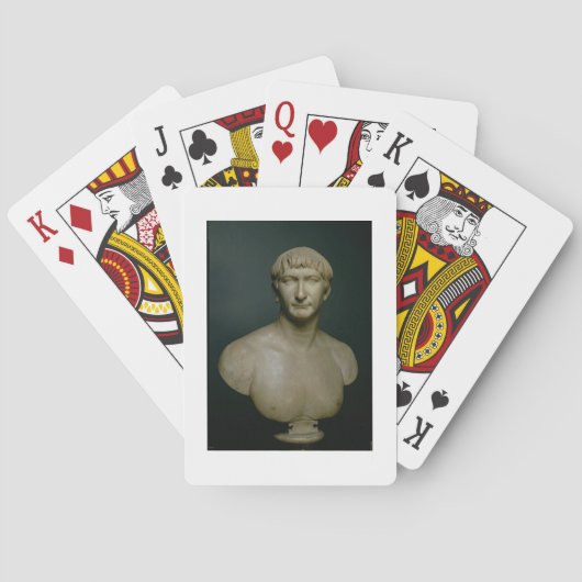 Portretstok van keperor Trajan (53-117 AD) 1st-2n Pokerkaarten (Achterkant)
