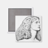 Portrettekening van vrouw magneet (Voorkant / Achterkant)