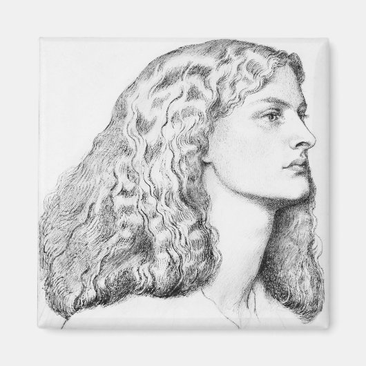 Portrettekening van vrouw magneet (Voorkant)