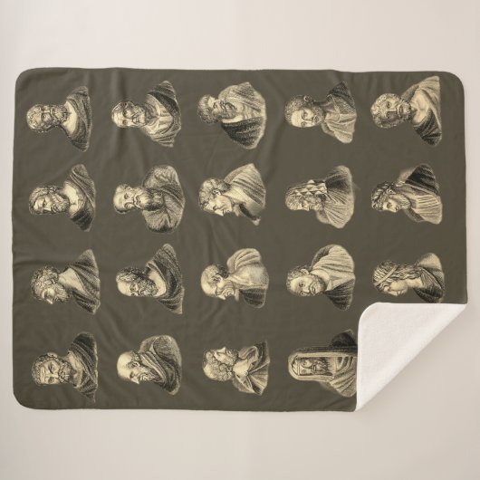 Portretten Patroon van oude filosofen Sherpa Deken (Voorkant (horizontaal))