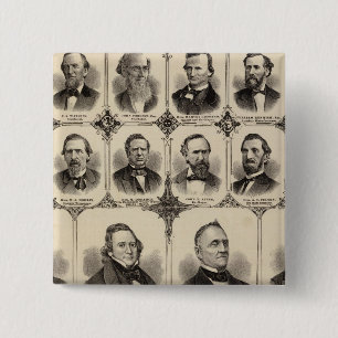 Portretten van Burgers van Scott County Vierkante Button 5,1 Cm