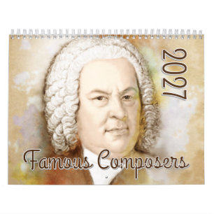 Portretten van componisten in aquarelstijl, 2027 kalender