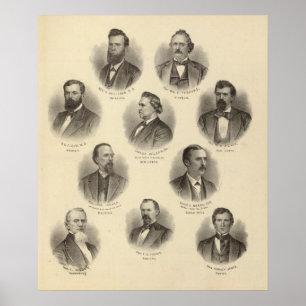 Portretten van de Rev H Gilliland, Wm F Terhune Poster