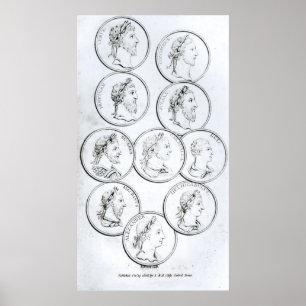 Portretten van de Romeinse keizer Poster