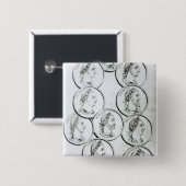 Portretten van de Romeinse keizer Vierkante Button 5,1 Cm (Voorkant /achterkant)