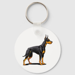 Portretten van een Dobermann-hond vooraanzicht Sleutelhanger