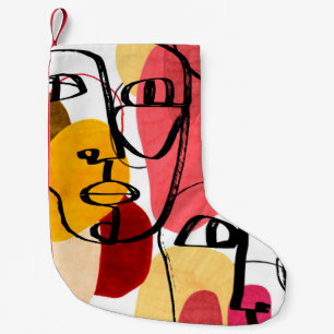 Portretten van een vrouw in moderne abstracte stij kleine kerstsok