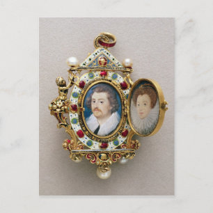 Portretten van onbekend man en vrouw, c.1590 briefkaart