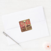 portretten vierkante sticker (Envelop)