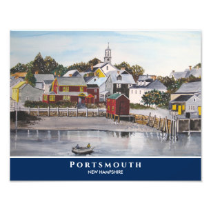 Portsmouth Harbour New Hampshire USA Painting Foto Afdruk