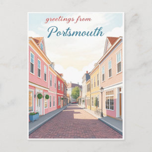 Portsmouth, New Hampshire – Koloniale Straten Briefkaart
